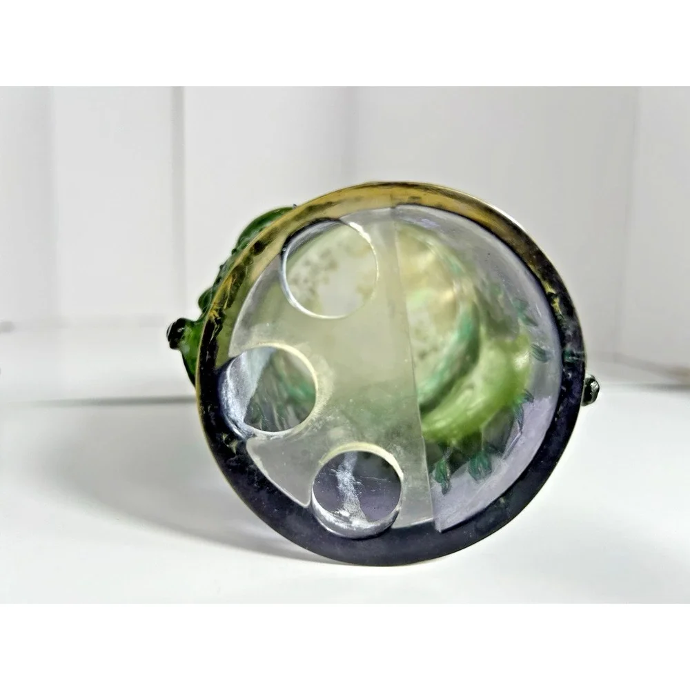Vintage Lucite 60s 70s‎ Purple Green Frog Decor Bathroom Vanity Set 3 pc RARE